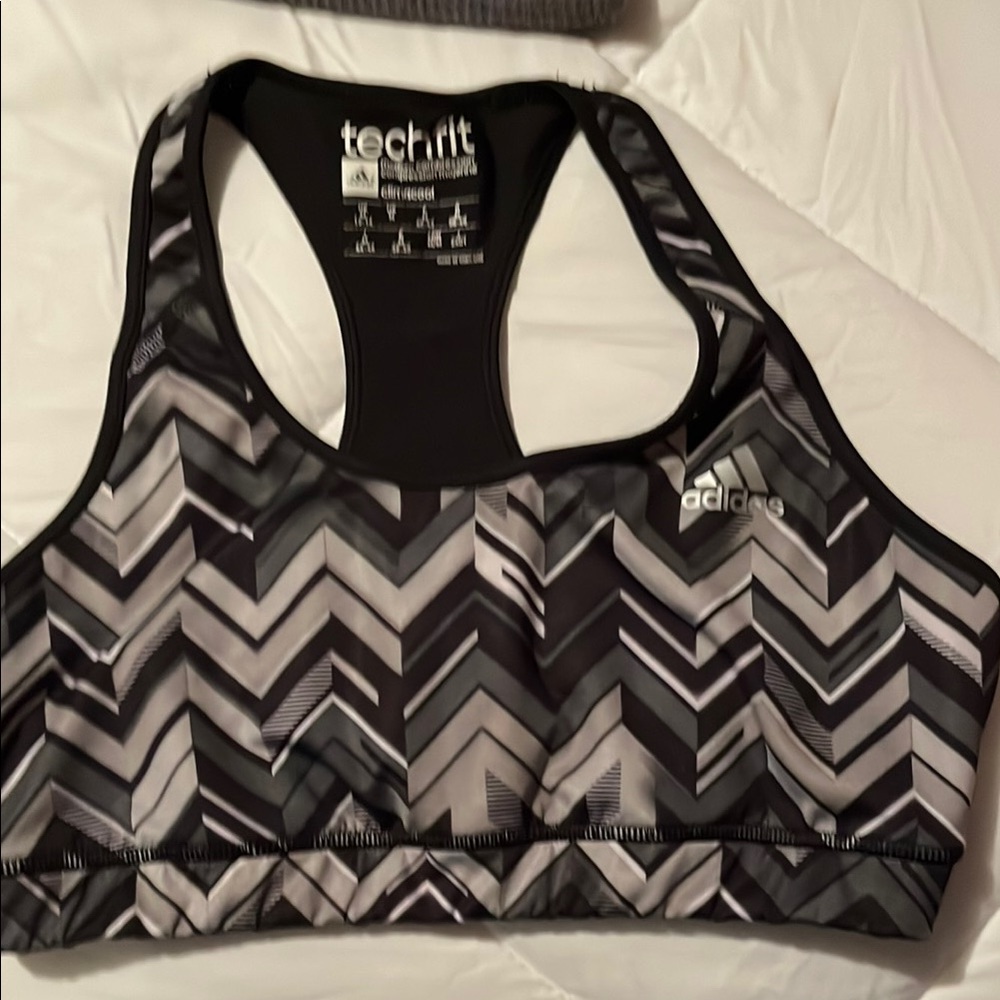 Adidas Black and White Sports Bra